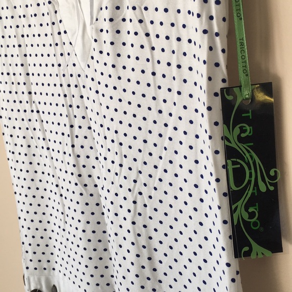 🆕 TRICOTTO White Blue Polka Dot Dress - Picture 4 of 7